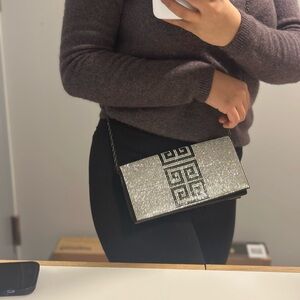 Elegant Silver and Black Clutch